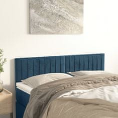 Greatstore Čela postele 2 ks tmavě modrá 72 x 5 x 78/88 cm samet