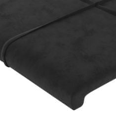 Greatstore Čelo postele typu ušák černé 183x16x78/88 cm samet