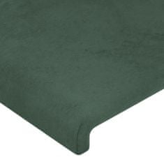 Greatstore Čelo postele typu ušák tmavě zelené 203x23x78/88 cm samet