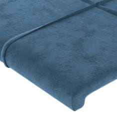 Greatstore Čelo postele typu ušák tmavě modrá 203x23x118/128 cm samet