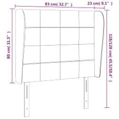 Vidaxl Čelo postele typu ušák černé 83 x 23 x 118/128 cm samet