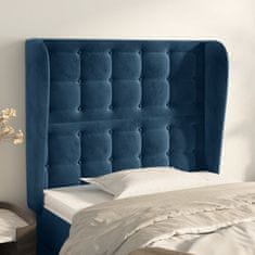 Greatstore Čelo postele typu ušák tmavě modrá 93x23x118/128 cm samet