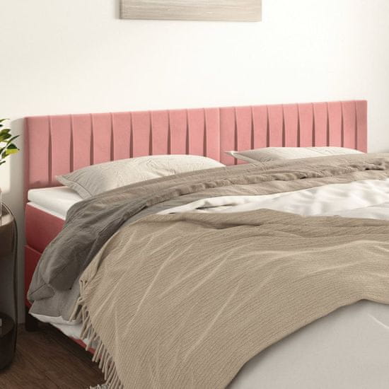 Vidaxl Čelo postele 2 ks růžové 100x5x78/88 cm samet