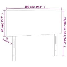 Vidaxl Čelo postele s LED šedé 100x5x78/88 cm umělá kůže