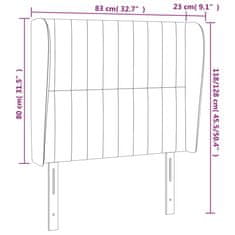 Vidaxl Čelo postele typu ušák černé 83 x 23 x 118/128 cm samet