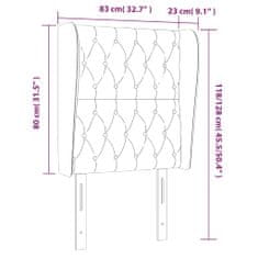 Vidaxl Čelo postele typu ušák černé 83 x 23 x 118/128 cm textil