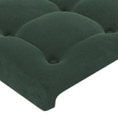 Greatstore Čelo postele typu ušák tmavě zelená 203x16x78/88 cm samet