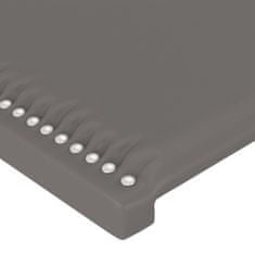 Vidaxl Čelo postele s LED šedé 103 x 16 x 78/88 cm umělá kůže