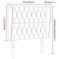 Vidaxl Čelo postele typu ušák černé 93x23x118/128 cm textil