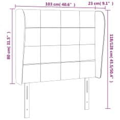 Vidaxl Čelo postele typu ušák světle šedé 103x23x118/128 cm samet