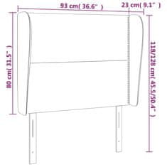 Greatstore Čelo postele typu ušák bílé 93 x 23 x 118/128 cm umělá kůže