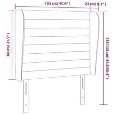 Vidaxl Čelo postele typu ušák černé 103x23x118/128 cm textil