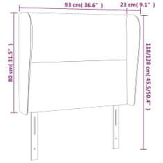 Vidaxl Čelo postele typu ušák tmavě šedé 93x23x118/128 cm samet