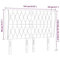 Vidaxl Čelo postele typu ušák tmavě šedé 147x23x118/128 cm samet