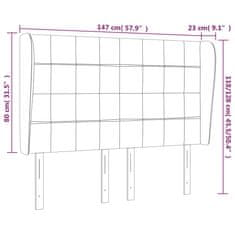 Vidaxl Čelo postele typu ušák tmavě modrá 147x23x118/128 cm samet