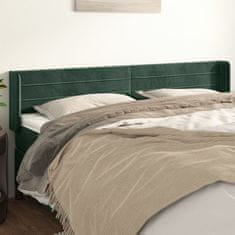Greatstore Čelo postele typu ušák tmavě zelená 183x16x78/88 cm samet