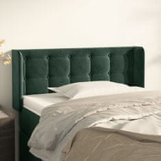 Greatstore Čelo postele typu ušák tmavě zelená 103x16x78/88 cm samet