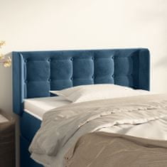 Greatstore Čelo postele typu ušák tmavě modrá 93x16x78/88 cm samet