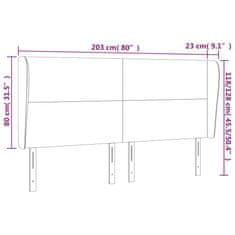 Vidaxl Čelo postele typu ušák černé 203x23x118/128 cm umělá kůže