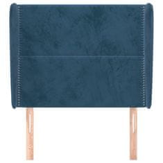 Greatstore Čelo postele typu ušák tmavě modré 83 x 23 x 118/128 cm samet
