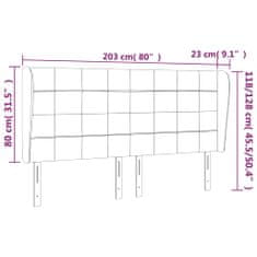 Greatstore Čelo postele typu ušák tmavě modrá 203x23x118/128 cm samet