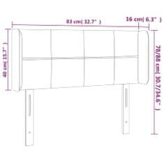 Vidaxl Čelo postele s LED tmavě šedé 83 x 16 x 78/88 cm samet