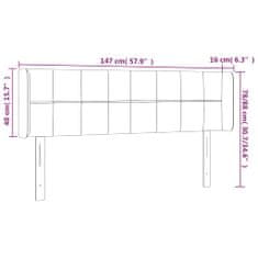 Vidaxl Čelo postele typu ušák tmavě šedé 147x16x78/88 cm samet