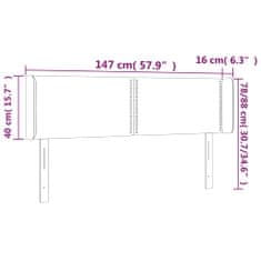 Vidaxl Čelo postele s LED tmavě zelené 147 x 16 x 78/88 cm samet