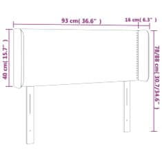 Vidaxl Čelo postele typu ušák černé 93x16x78/88 cm samet