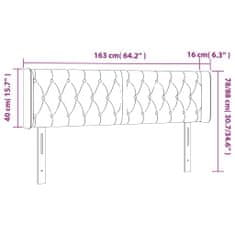 Greatstore Čelo postele typu ušák tmavě šedé 163x16x78/88 cm samet