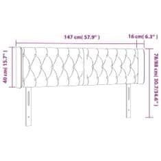 Greatstore Čelo postele typu ušák tmavě šedé 147x16x78/88 cm samet