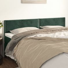 Vidaxl Čelo postele 2 ks tmavě zelené 90x5x78/88 cm samet