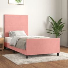 Petromila Rám postele s čelem růžový 90x200 cm samet