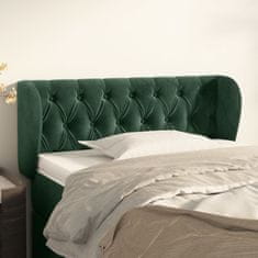 Greatstore Čelo postele typu ušák tmavě zelené 103x23x78/88 cm samet