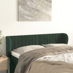 Greatstore Čelo postele typu ušák tmavě zelené 147x23x78/88 cm samet