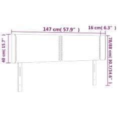 Vidaxl Čelo postele typu ušák tmavě šedé 147x16x78/88 cm samet