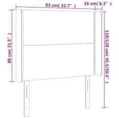 Greatstore Čelo postele typu ušák světle šedé 83x16x118/128 cm samet