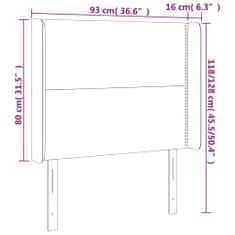 Vidaxl Čelo postele typu ušák šedé 93x16x118/128 cm umělá kůže