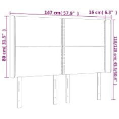 Vidaxl Čelo postele s LED černé 147 x 16 x 118/128 cm textil