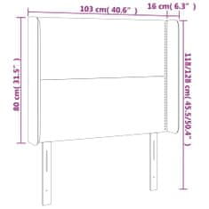 Vidaxl Čelo postele typu ušák cappuccino 103x16x118/128 cm umělá kůže