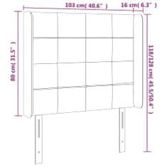 Greatstore Čelo postele typu ušák tmavě zelená 103x16x118/128 cm samet