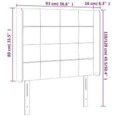 Vidaxl Čelo postele typu ušák tmavě šedé 93x16x118/128 cm samet