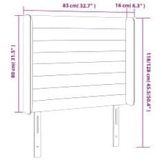 Vidaxl Čelo postele s LED modré 83 x 16 x 118/128 cm textil