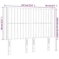 Greatstore Čelo postele typu ušák tmavě šedé 147x16x118/128 cm samet