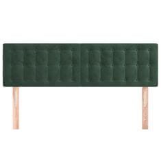 Greatstore Čela postele 2 ks tmavě zelená 72 x 5 x 78/88 cm samet