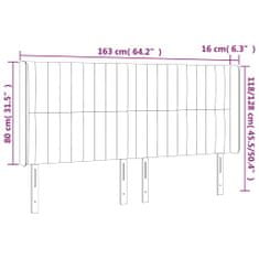 Vidaxl Čelo postele typu ušák černé 163x16x118/128 cm samet