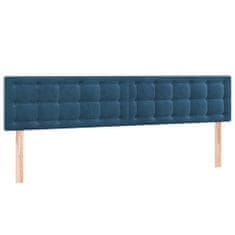 Greatstore Box spring postel s matrací tmavě modrá 200x200 cm samet