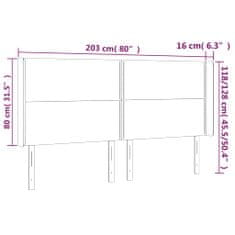 Vidaxl Čelo postele typu ušák tmavě šedé 203x16x118/128 cm samet