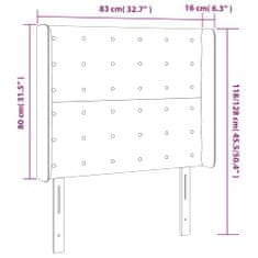 Vidaxl Čelo postele typu ušák cappuccino 83x16x118/128 cm umělá kůže