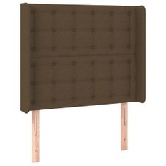 Greatstore Čelo postele s LED tmavě hnědé 83 x 16 x 118/128 cm textil